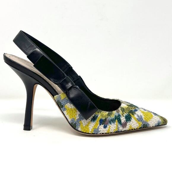 Dior Sweet D Embroidered Beaded Slingback Pumps Size 40 / 9.5-10 - Picture 3 of 10